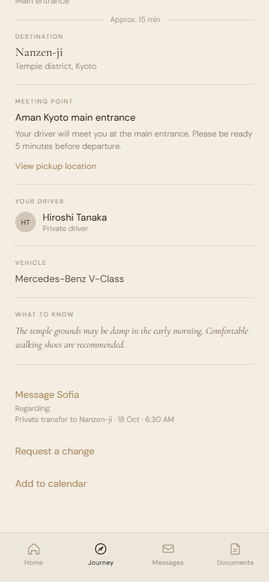 MERIDIAN Mobile — Booking Detail