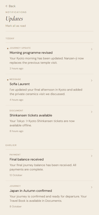 MERIDIAN Mobile — Notifications