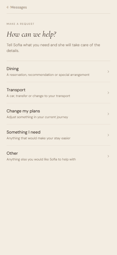 MERIDIAN Mobile — Quick Request
