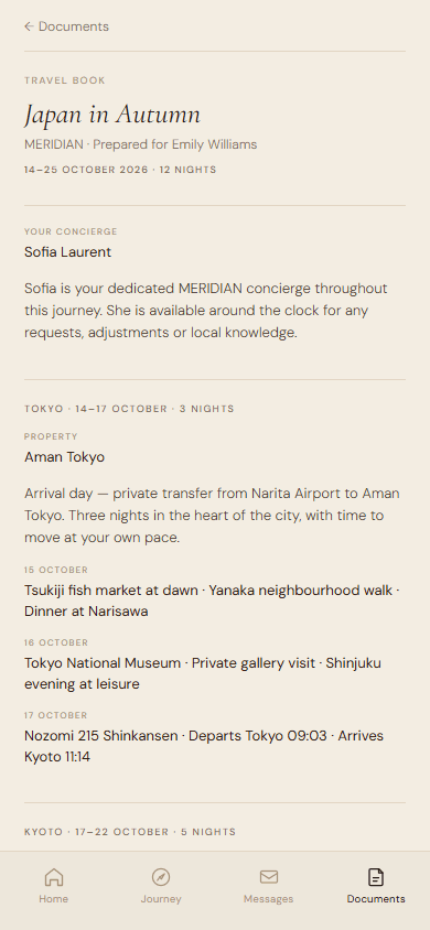 MERIDIAN Mobile — Travel Book